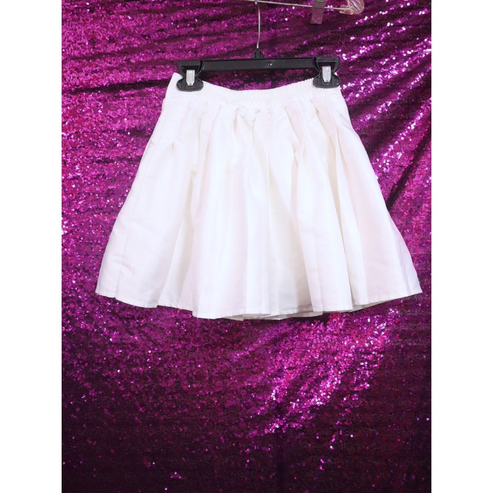 White Pleated Skort 140 SHEIN Kids Elastic Waist Preppy Activewear Sporty Prep